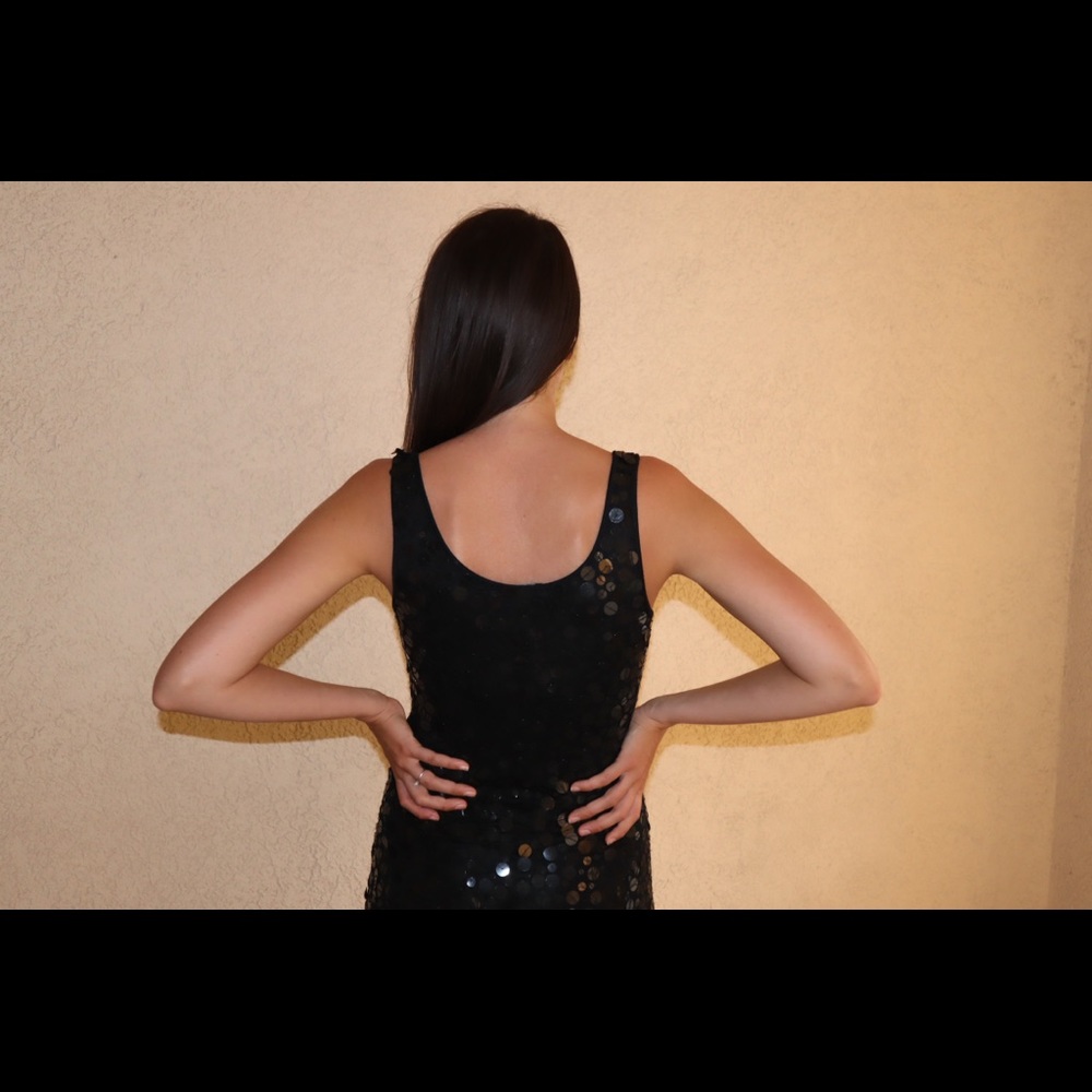 Venus Black Sequin Mini Dress - Picture 5 of 10